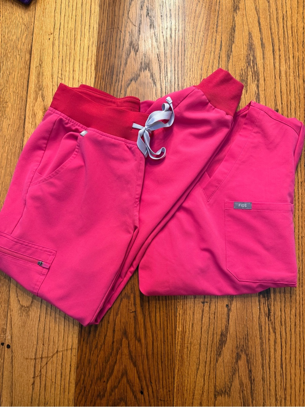 Figs Kids Bright Pink Drawstring Jogger Pants